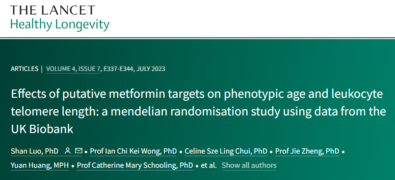 柳叶刀子刊：「神药」二甲双胍，逆转表观年龄，有助于抗衰老